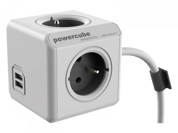 PowerCube Extended Duo USBPowerCube Extended Duo USB, napájecí kabel s 4 zásuvkami, 2x USB, 1.5m