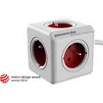 PowerCube Extended Red, napájecí kabel s 5 zásuvkami, 1.5m