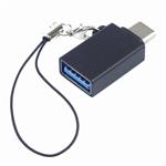 PremiumCord Adaptér USB-C male - USB3.0  A female, OTG, černý s očkem na zavěšení