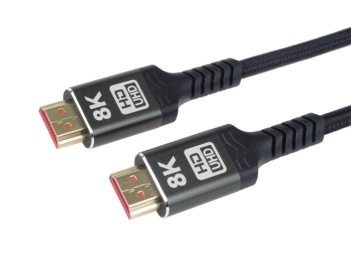 PremiumCord HDMI 2.1 kabel, 8K@60Hz, zlacené konektory, 1m