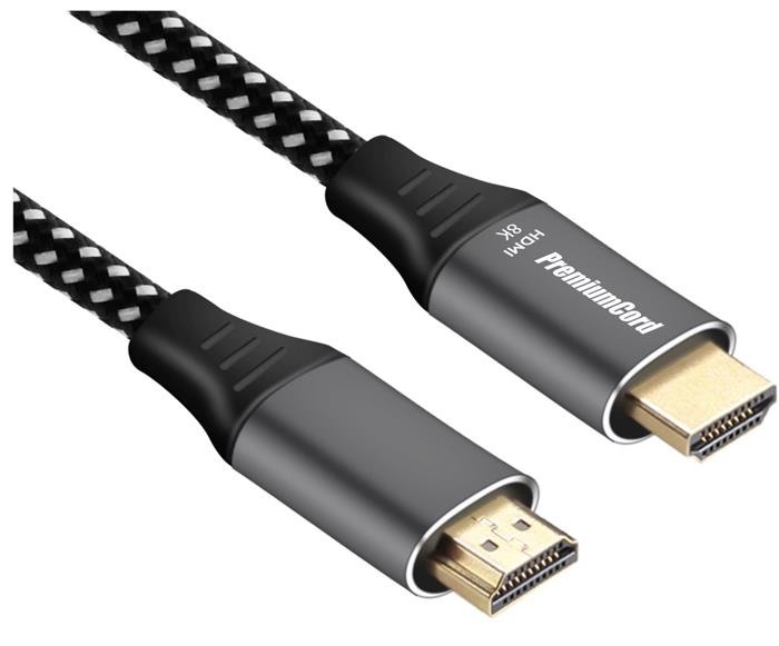 PremiumCord HDMI 2.1 kabel, zlacené konektory, 1.5m