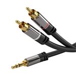 PremiumCord HQ stíněný kabel stereo Jack 3.5mm -> 2x CINCH, M/M, 3m