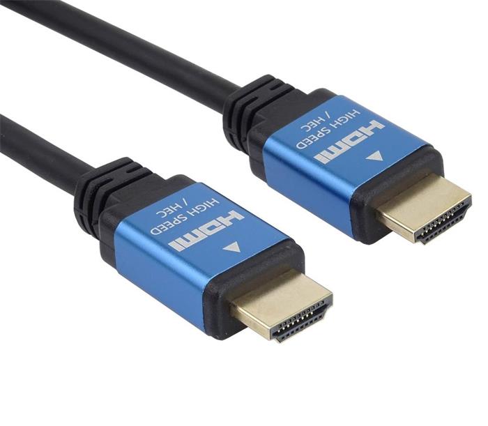 PremiumCord kabel HDMI 2.0b, 2m, kovové zlacené konektory