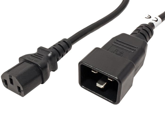 PremiumCord Kabel síťový propojovací 230V 10A 3m, konektory IEC 320 C13 - IEC 320 C20