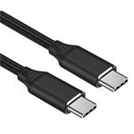 PremiumCord Kabel USB-C M/M, 240W 480Mbps černý bavlněný oplet, 0,5m