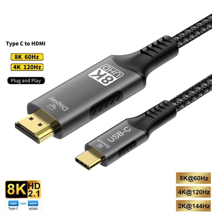 PremiumCord kabel USB-C na HDMI 2.1, 2m
