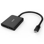 PremiumCord MST Adaptér z USB-C na 2x DisplayPort, rozšíření+zrcadlení