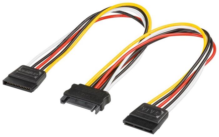 PremiumCord Napájecí kabel k HDD Serial ATA - rozdvojka M/2xF 16cm