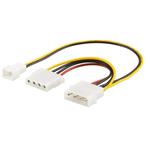 PremiumCord napájecí kabel Molex -> molex + 2-pin pro ventilátor, 25cm