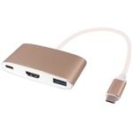 PremiumCord Převodník USB-C na HDMI + USB3.0 + PD (USB Power Delivery)