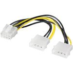 PremiumCord Redukce napájecí 2x5.25" Molex - 8 pin pro PCI-E grafické karty