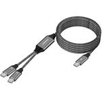 PremiumCord rychlonabíjecí USB-C kabel pro 2 zařízení, 1m