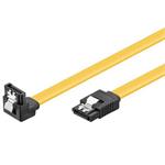 PremiumCord SATA III kabel, 70cm, kovová západka, 90°, žlutý