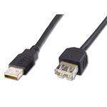 PremiumCord USB 2.0 kabel prodlužovací, A-A, 0,5 černá