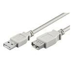 PremiumCord USB 2.0 kabel prodlužovací, A-A, 1m, šedý