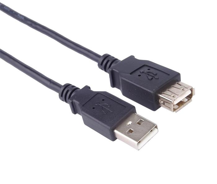 PremiumCord USB 2.0 kabel prodlužovací, A-A, 2m černý