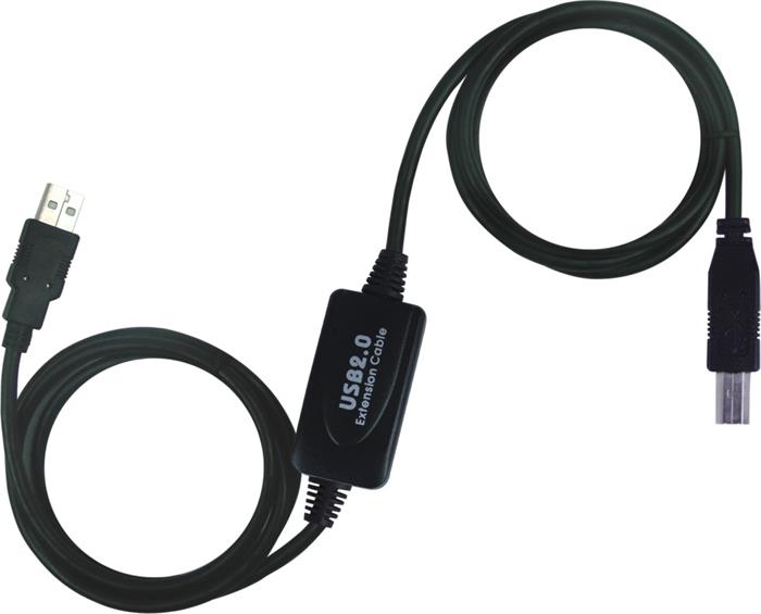 PremiumCord USB 2.0 repeater a propojovací kabel A-B, 15m