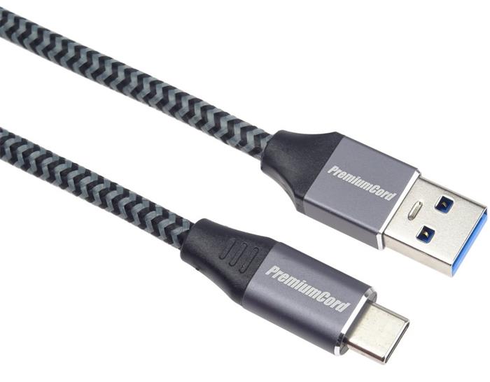 PremiumCord USB 3.0 kabel USB-C - USB-A, 5Gbps, 0.5m, oplet