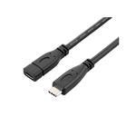 PremiumCord USB 3.1 prodlužovací USB-C kabel, 10Gbps, 65W, 1m, černý