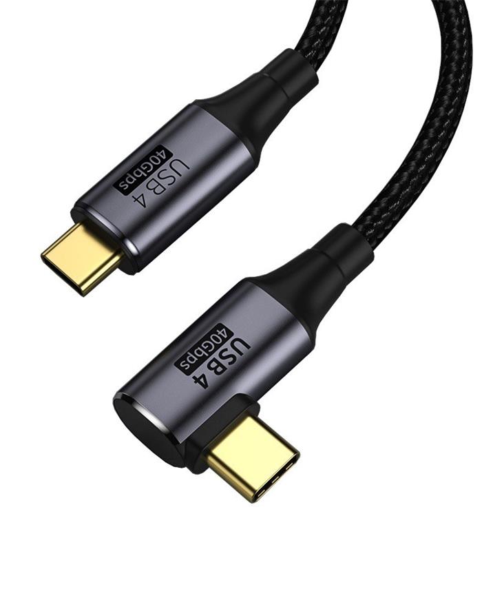 PremiumCord USB 4.0 kabel, 40Gbps, 240W, Thunderbolt 3, lomený, délka 0.3m