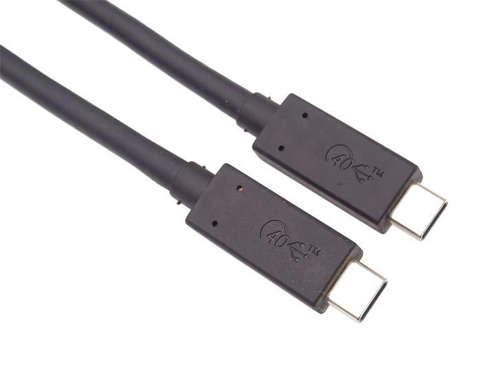 PremiumCord USB 4.0/Thunderbolt 3 propojovací kabel, 40Gbps, 100W, 1m, černý
