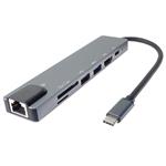 PremiumCord USB-C dock, HDMI, USB, LAN, SDXC/microSDXC, Power Delivery 87W
