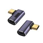 PremiumCord zahnutý 90° Adaptér USB-C Female - USB-C Male 40Gbps Aluminium