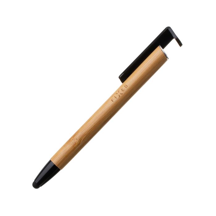 Propiska 3v1 se stylusem a stojánkem FIXED Pen, antibakteriální povrch, bambusové tělo