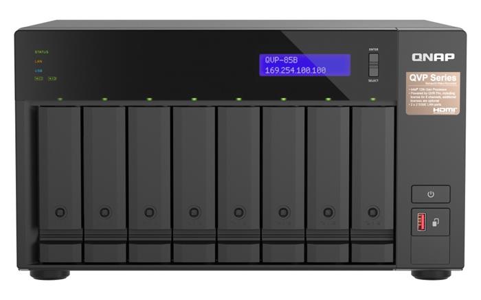 QNAP NVR QVP-85B (6core 4,4GHz, 32GB RAM, 8xSATA, 2xGbE, 2xM.2 NVMe Gen4, 2xPCIe, kamery: 8 (max 64)