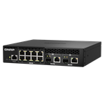 QNAP řízený switch QSW-M2108R-2C (8x 2,5GbE RJ45 a 2x kombo 10GbE SFP+/RJ-45, malá šířka)