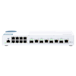 QNAP řízený switch QSW-M408-4C (12 portů: 8x Gigabit port + 4x 10G SFP+ / 10GbE kombo porty)