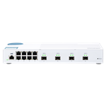 QNAP řízený switch QSW-M408S (12portů: 8x Gigabit port + 4x 10G SFP+ porty)