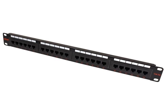 Roline 19" 5e patchpanel UTP, 24 portů,černý