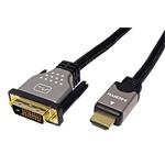 Roline DVI-HDMI kabel, DVI-D(M) - HDMI A(M), černostříbrný, 1m