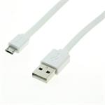 Roline micro USB 2.0 kabel, 1m, plochý, bílý