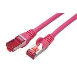 S/FTP patchkabel kat. 6, LSOH, 0,15m, růžový