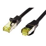 S/FTP patchkabel kat. 7, s konektory RJ45, LSOH, 0,5m, černý