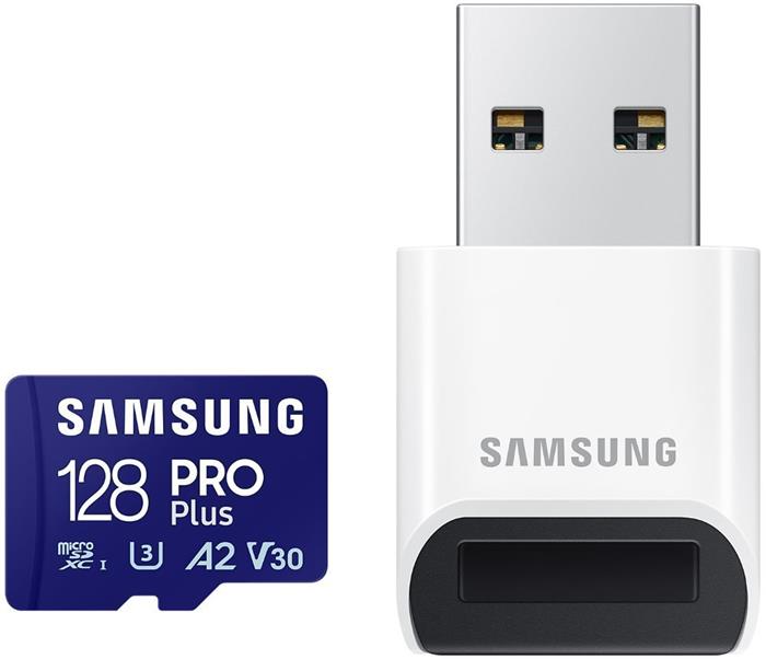 Samsung 128GB microSDXC karta 180R/130W + USB čtečka