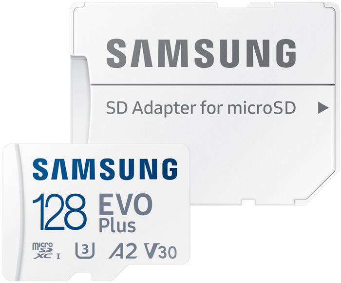 Samsung EVO Plus 128GB microSDXC karta, UHS-I U3 A2 + SD adaptér