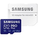 Samsung PRO Plus 512GB microSDXC karta, UHS-I U3 A2 + SD adaptér