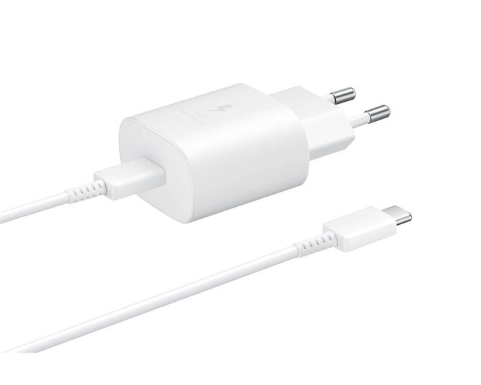 Samsung rychlonabíječka EP-TA800, 25W, USB-C kabel, bílá