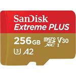 SanDisk Extreme PLUS 256GB microSDXC karta, 200R/140W + adaptér