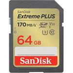 SanDisk Extreme PLUS 64GB SDXC karta, V30 UHS-I, 170R/80W