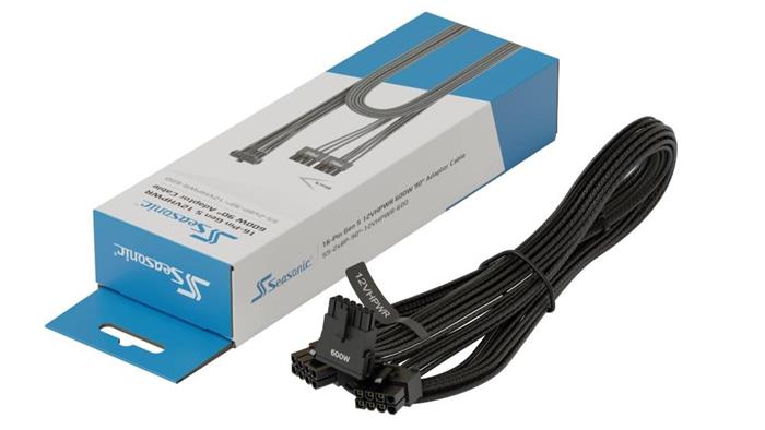Seasonic kabel 2x 8-pin na 1x 12VHPWR, lomený 90°, 75cm, černý