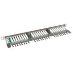 Solarix 19" Patch panel Solarix 24xRJ45 CAT5E UTP s vyvaz.lištou, 0.5U, černý 