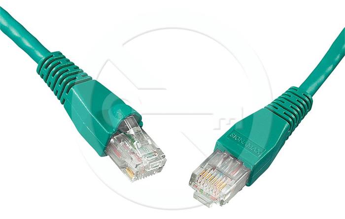 Solarix patch kabel CAT5E UTP PVC 20m zelený snag-proof