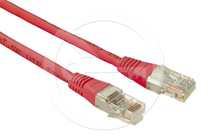 Solarix patch kabel CAT5E UTP PVC 3m červený non-snag-proof
