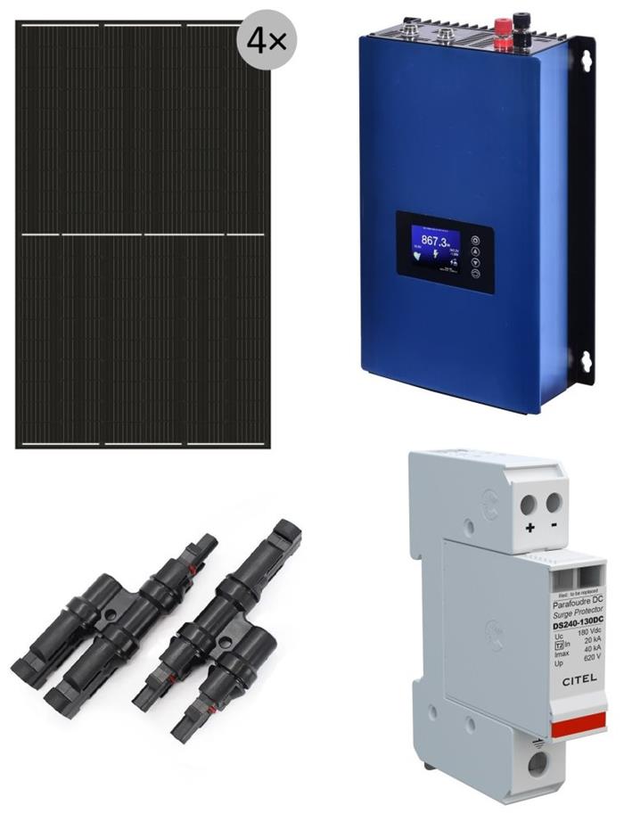Solarmi GridFree 1000M solární elektrárna: 1kW GTIL měnič s limiterem + 4x 385Wp solární panel