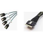 SuperMicro SFF-8654 8i (SlimSAS ×8) zalomený -> 8× SATA - 70cm kabel