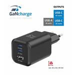 Swissten 65W GaN nabíječka, 2x USB-C, 1x USB, černá